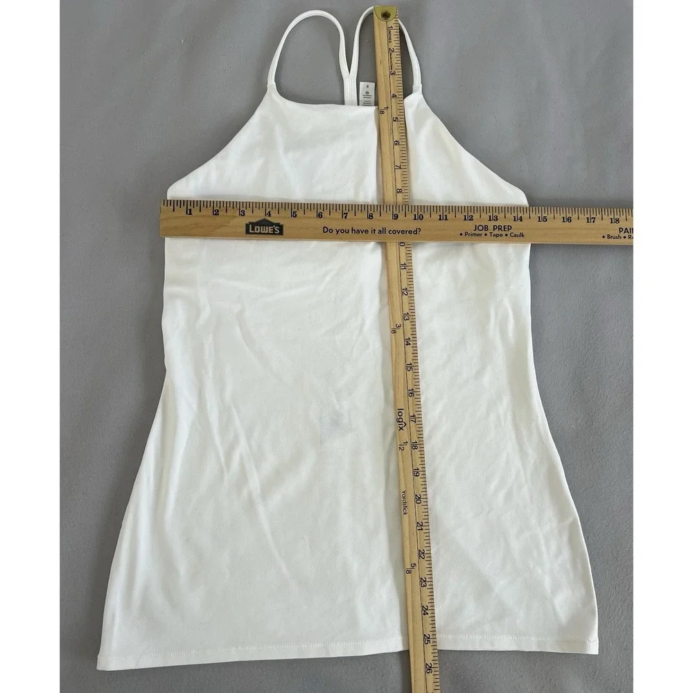 Lululemon Womens White Tank‎ Top Sz 8 Gym Training